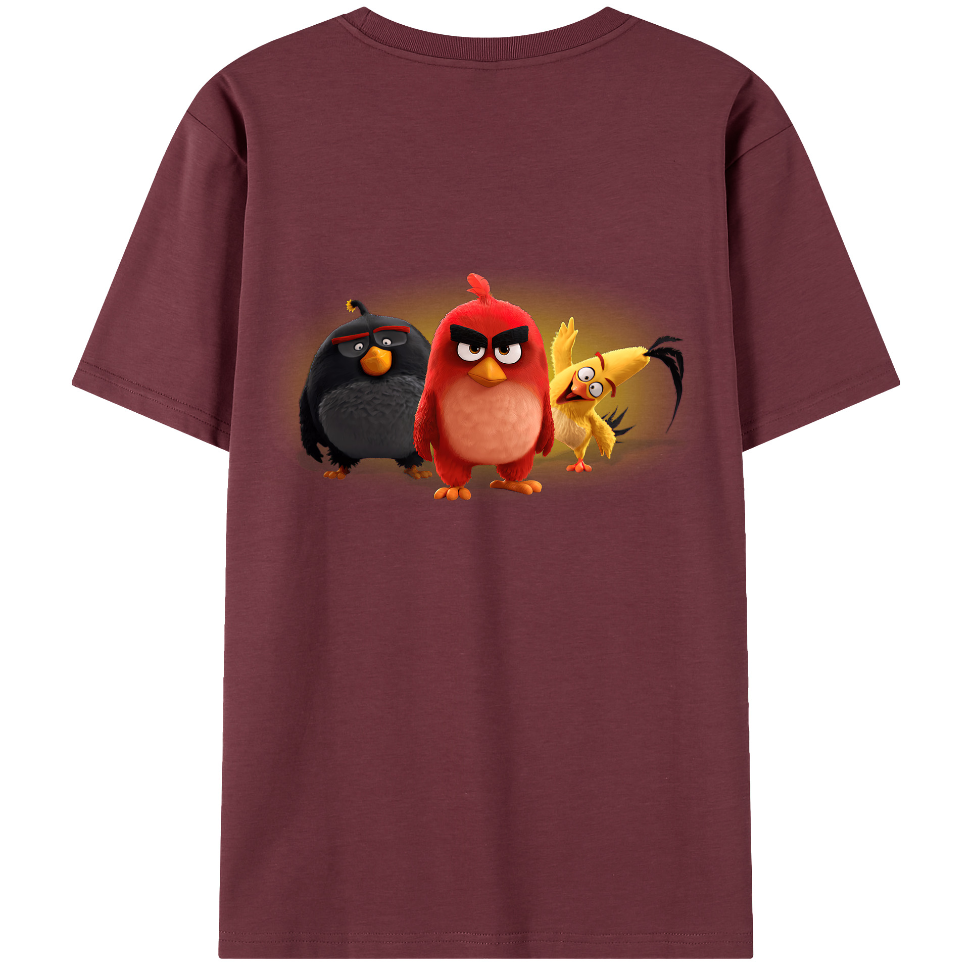 （画像用） Angry Birds アングリーバード 綿100％半袖Tシャツ（背面プリント）
